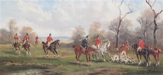 Rudolf Stone (19th century) Hunting scenes 6 x 12.25in.